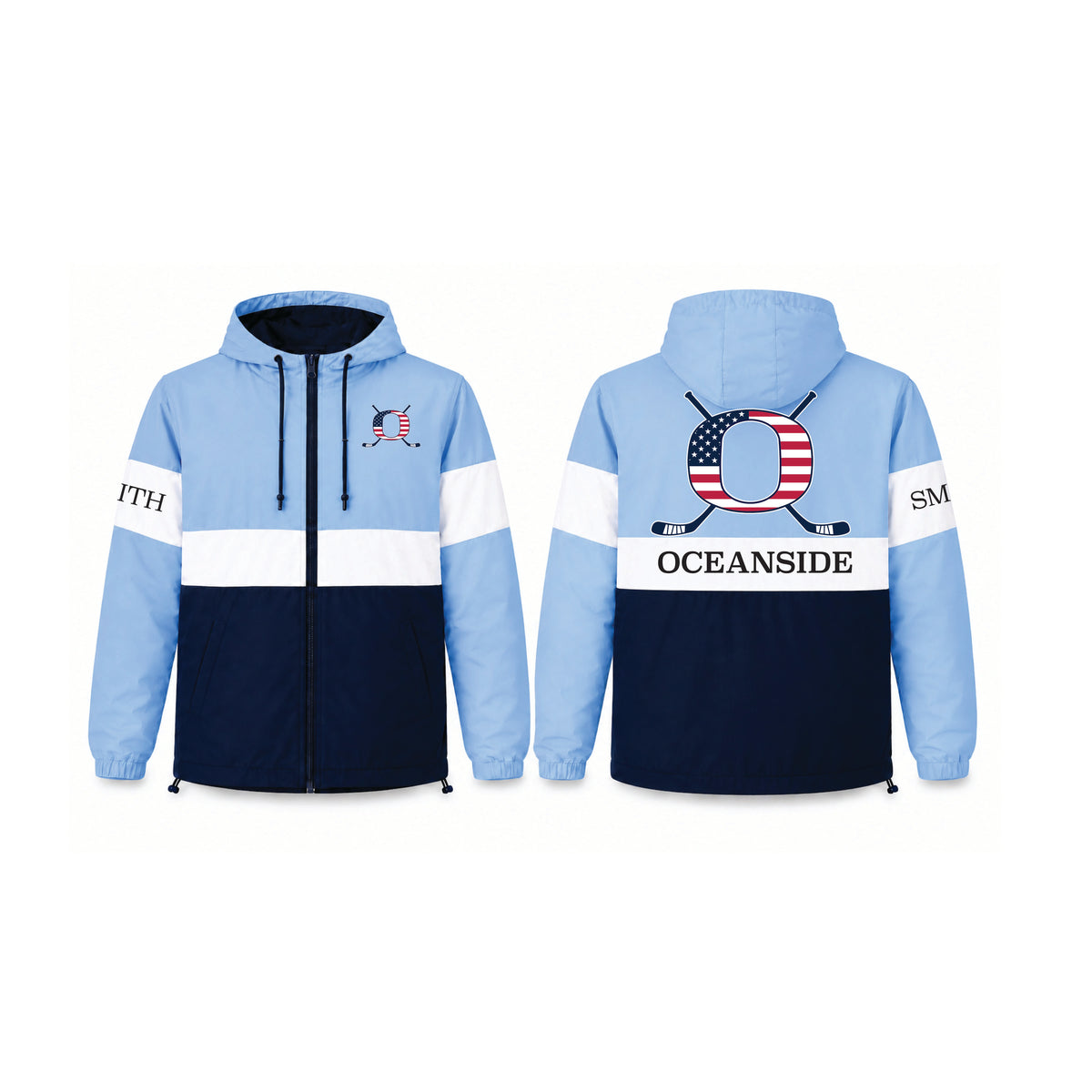 Oceanside Ice Hockey Full Zip Windbreaker